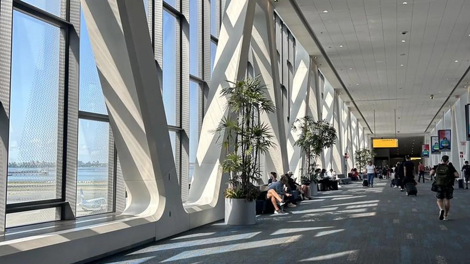 The hallway of LGA airport in New York.